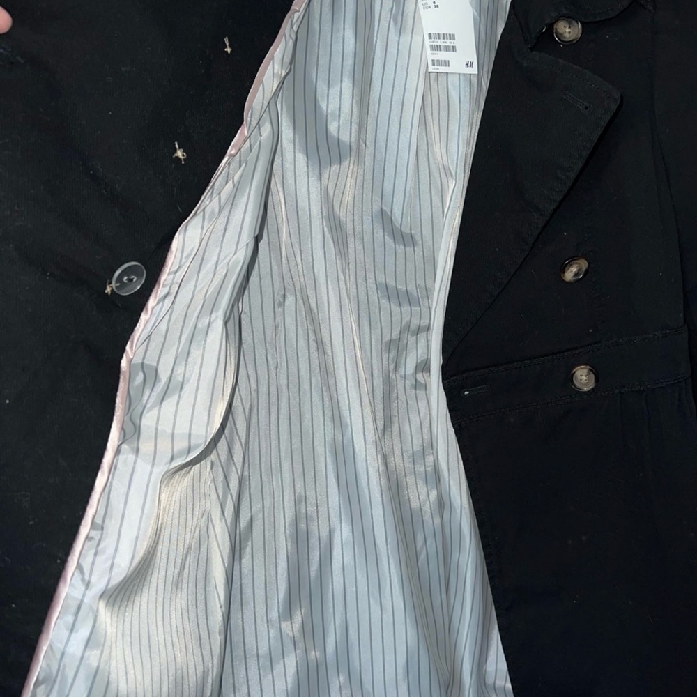 Black Double-Breasted Coat - Picture 3 of 4